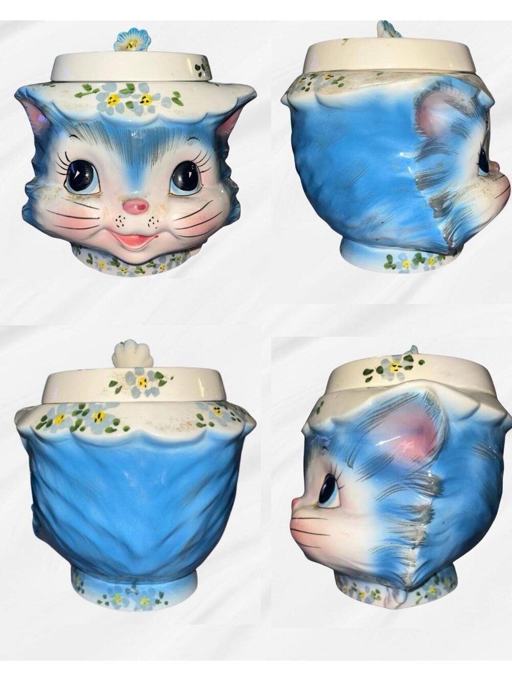RARE Vintage 50’s Lefton "Miss Priss" Cat Tea Set & Cookie Jar - Picture 10 of 12